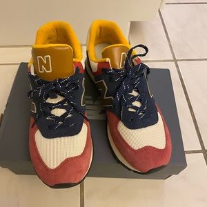 New Balance 574 sneakers.